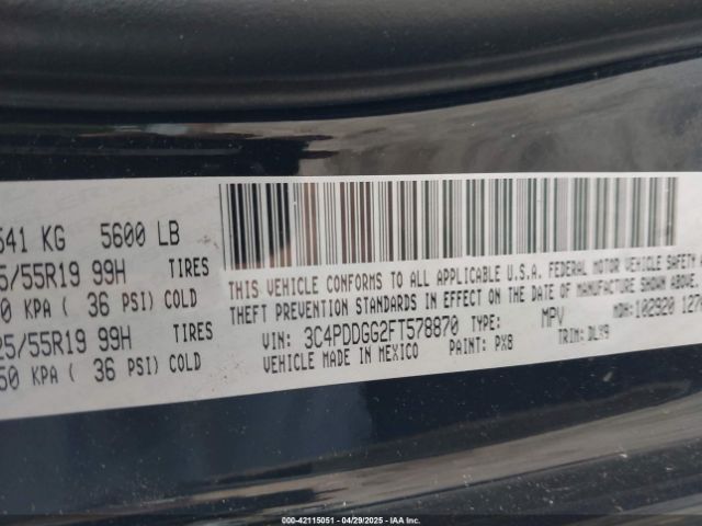 3C4PDDGG2FT578870 Dodge Journey Crossroad