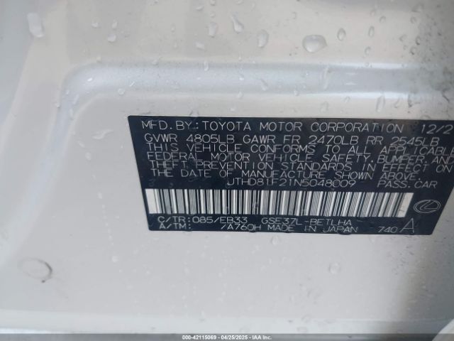 JTHD81F21N5048009 Lexus IS 300