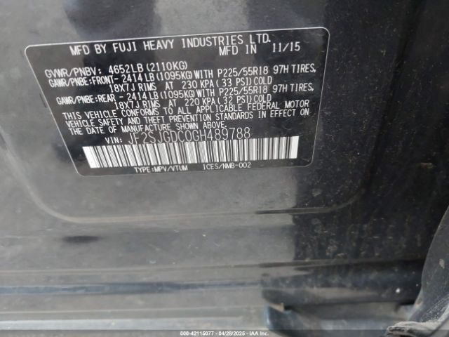 JF2SJGDC0GH489788 Subaru Forester 2.0xt Premium