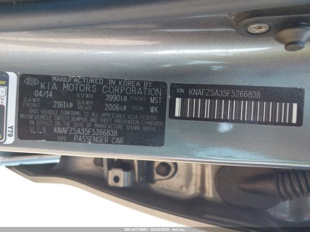 KNAFZ5A35F5266838 KIA FORTE SX