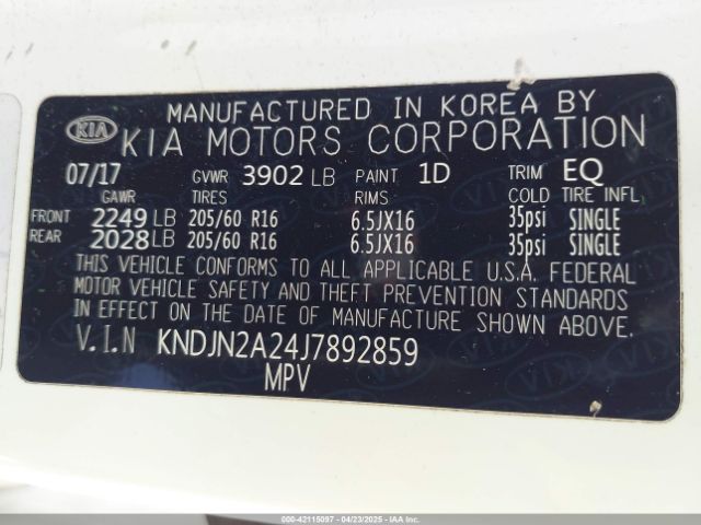 KNDJN2A24J7892859 KIA Soul