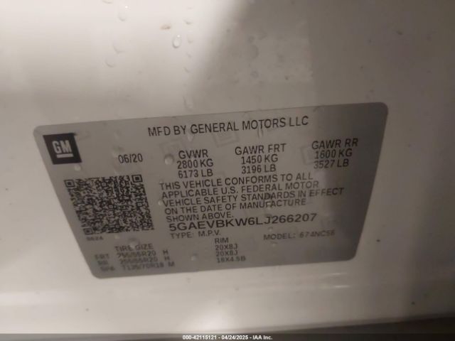 5GAEVBKW6LJ266207 Buick Enclave Awd Premium