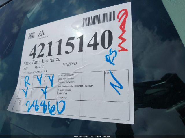 3MZBPACL4MM214814 Mazda Mazda3 Preferred