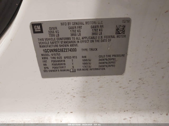 1GCVKREC6EZ274300 Chevrolet l83 - vvt, afm (active fuel management), aluminum