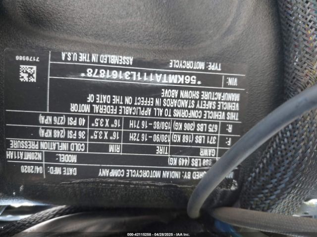 2020 INDIAN MOTORCYCLE CO. SCOUT 56KMTA111L3161878 Photo 9