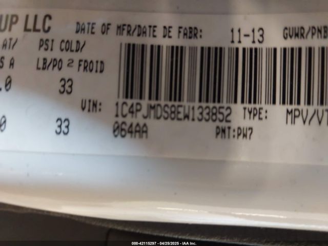1C4PJMDS8EW133852 Jeep Cherokee Limited