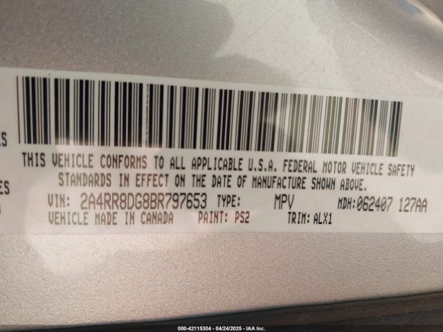 2011 CHRYSLER TOWN & COUNTRY 2A4RR8DG8BR797653 Photo 8