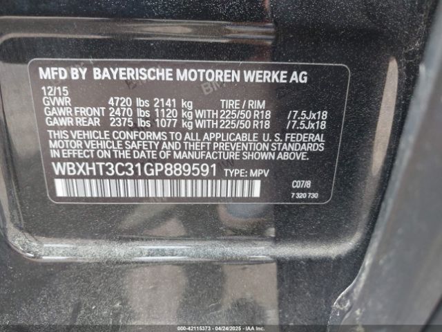 WBXHT3C31GP889591 BMW X1 Xdrive28i