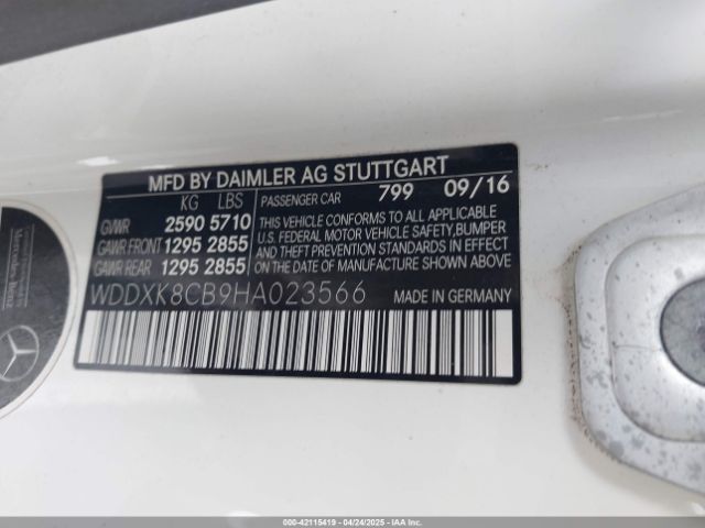 WDDXK8CB9HA023566 Mercedes-Benz S 550