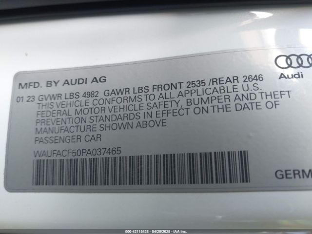 2023 AUDI A5 SPORTBACK WAUFACF50PA037465 Photo 8
