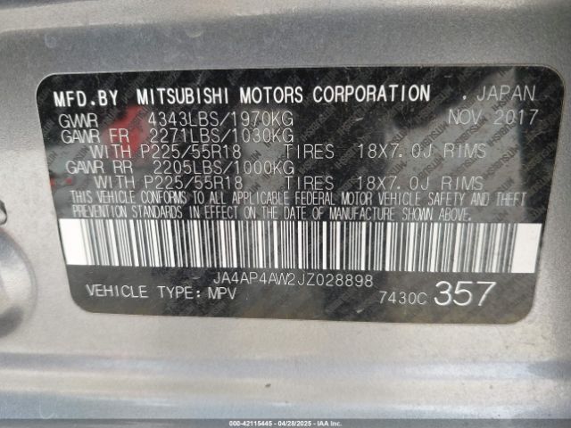 JA4AP4AW2JZ028898 Mitsubishi mivec