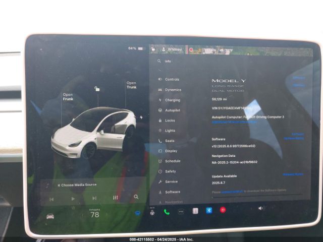 5YJYGAEEXMF149158 Tesla Model Y Long Range Dual Motor All-wheel Drive