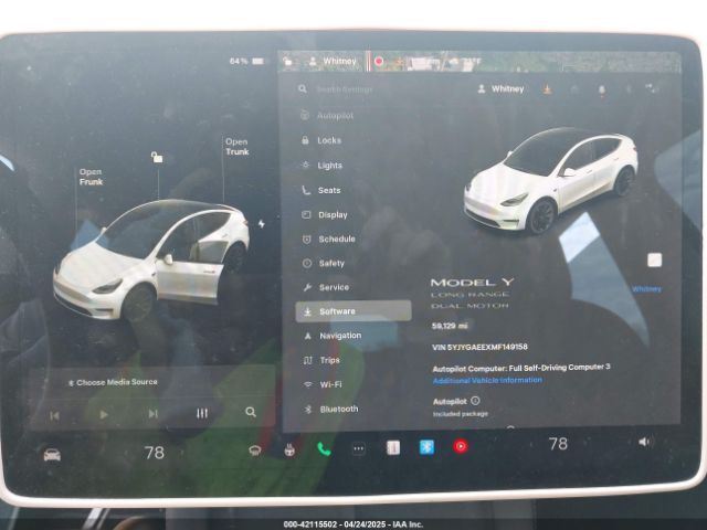 5YJYGAEEXMF149158 Tesla Model Y Long Range Dual Motor All-wheel Drive