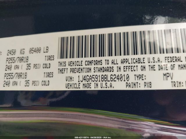 2008 JEEP WRANGLER 1J4GA59188L624010 Photo 8