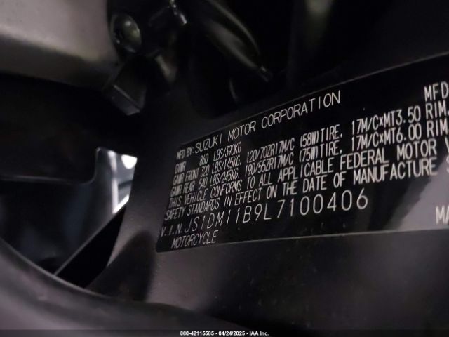 2020 SUZUKI GSX-R1000 JS1DM11B9L7100406 Photo 9