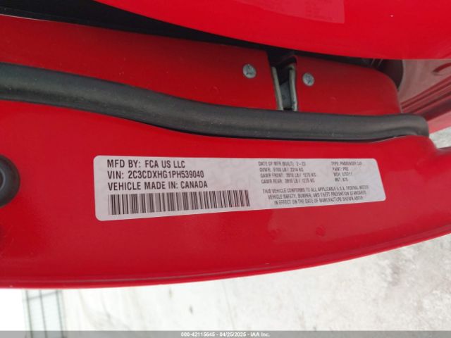 2C3CDXHG1PH539040 Dodge CHARGER GT