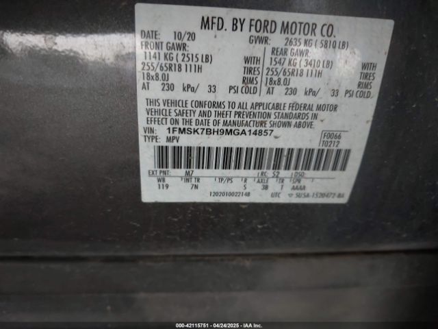 2021 FORD EXPLORER 1FMSK7BH9MGA14857 Photo 8