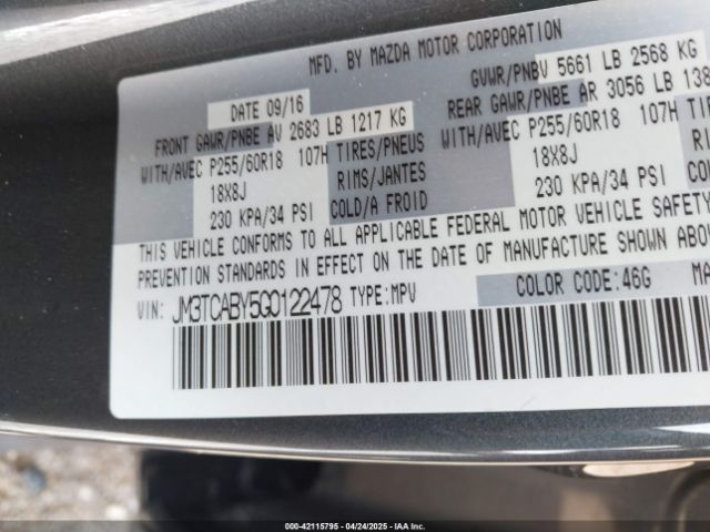 JM3TCABY5G0122478 Mazda CX-9 SPORT