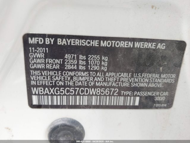 2012 BMW 528I WBAXG5C57CDW85672 Photo 8
