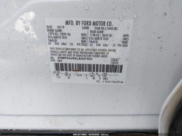 2020 FORD EDGE 2FMPK4J9XLBA07663 Photo 8