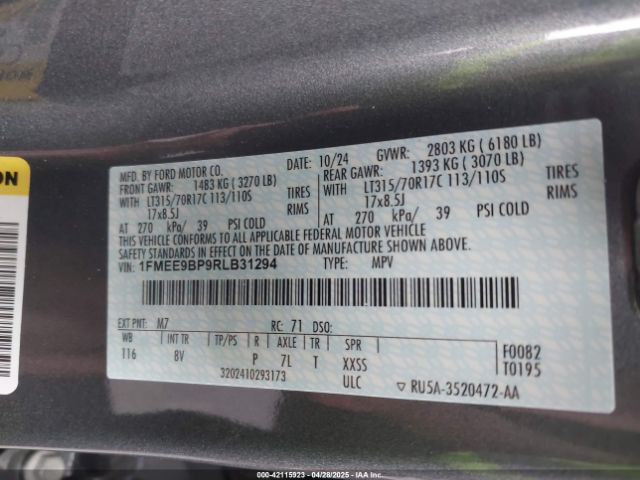 1FMEE9BP9RLB31294 Ford Bronco Badlands