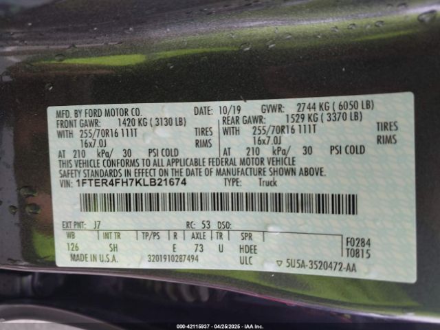 1FTER4FH7KLB21674 Ford RANGER XL