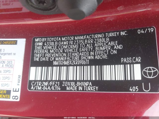 2019 TOYOTA C-HR NMTKHMBX2KR090611 Photo 8