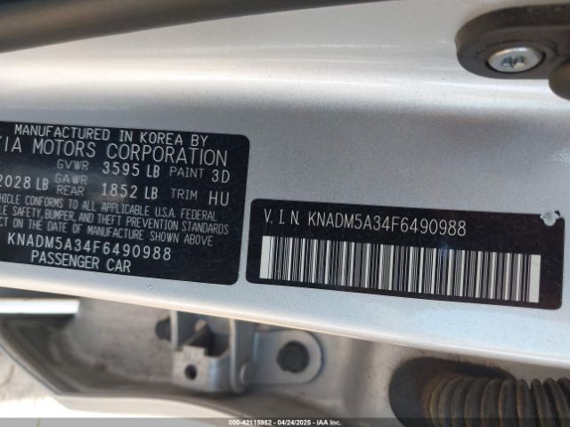 KNADM5A34F6490988 KIA RIO LX