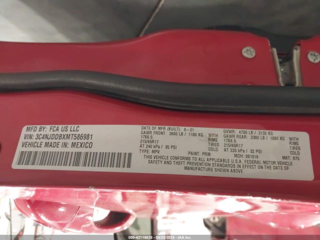2021 JEEP COMPASS 3C4NJDDBXMT586981 Photo 8