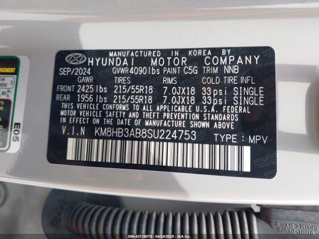 KM8HB3AB8SU224753 Hyundai Kona Sel