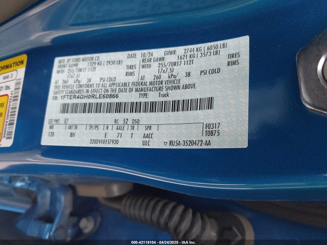 1FTER4GH0RLE60866 Ford Ranger Xlt