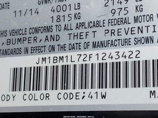 JM1BM1L72F1243422 Mazda Mazda3 I Touring