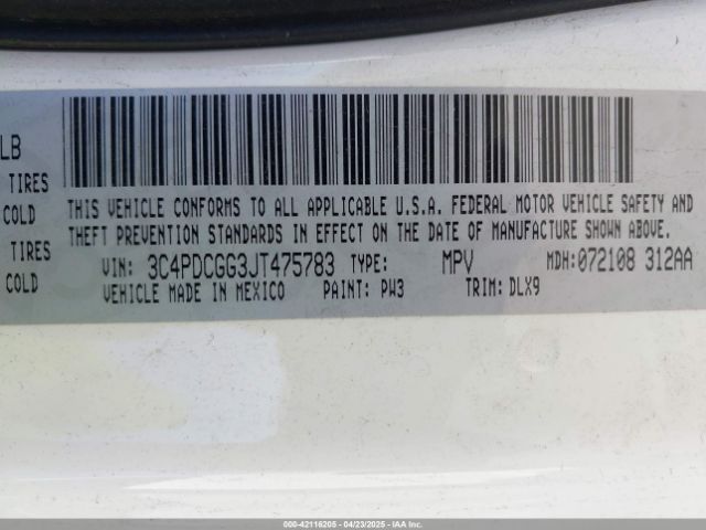 3C4PDCGG3JT475783 Dodge Journey Crossroad