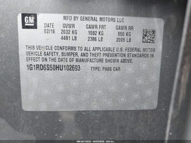 1G1RD6S50HU102693 Chevrolet Volt Premier