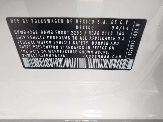3VWLL7AJ6EM293389 Volkswagen 2014