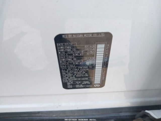 3PCAJ5M11KF145988 Infiniti Qx50 Luxe
