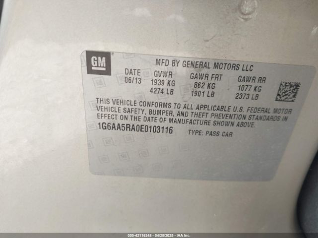 1G6AA5RA0E0103116 Cadillac Ats Standard