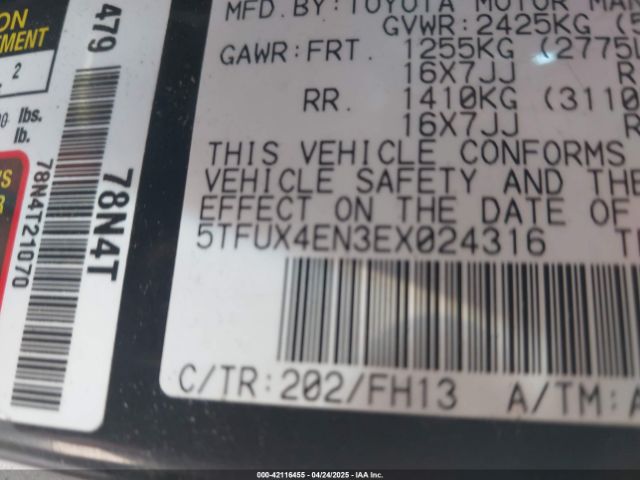 5TFUX4EN3EX024316 Toyota Tacoma