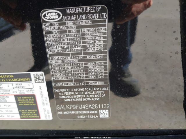 SALKP9FU4SA281132 Land Rover Range Rover P400 Se