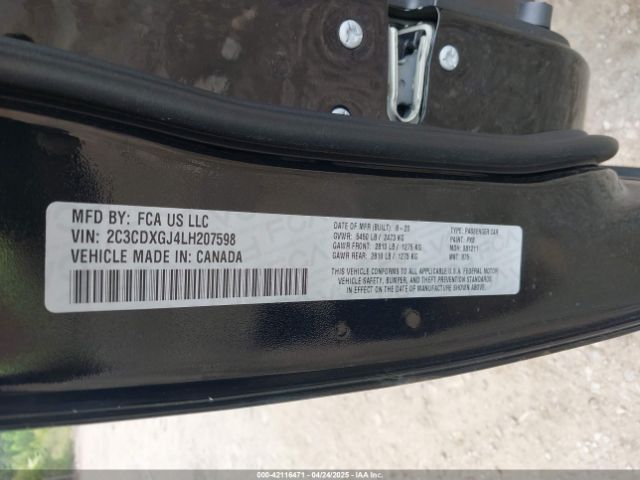 2020 DODGE CHARGER 2C3CDXGJ4LH207598 Photo 8