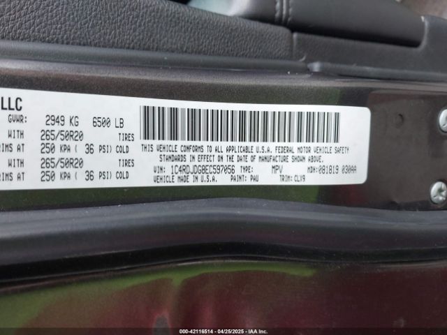 1C4RDJDG8EC597056 Dodge DURANGO LIMITED