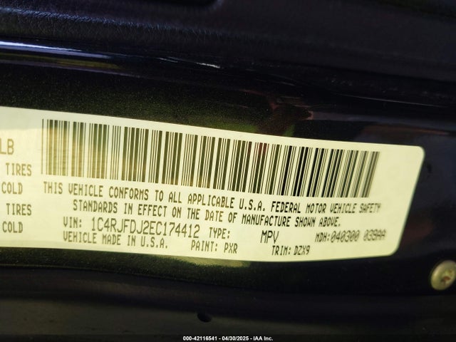 1C4RJFDJ2EC174412 Jeep Grand Cherokee Srt8