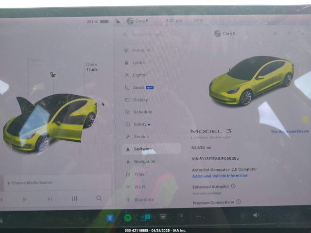 5YJ3E1EA8JF059385 Tesla Model 3 Long Range/mid Range