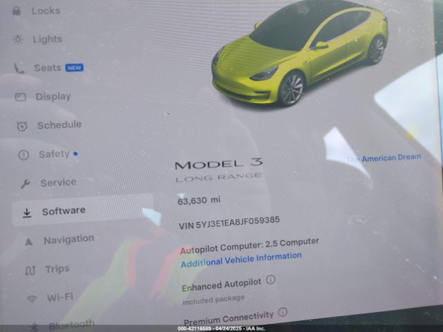 5YJ3E1EA8JF059385 Tesla Model 3 Long Range/mid Range
