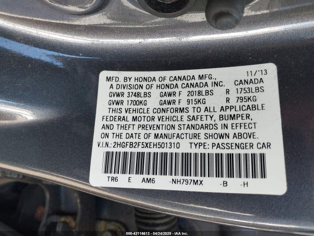 2HGFB2F5XEH501310 Honda Civic Lx