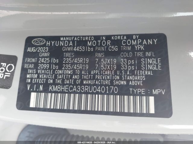 KM8HECA33RU040170 Hyundai Kona Limited