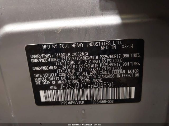 JF2SJAFC1FH404630 Subaru Forester 2.5i Premium