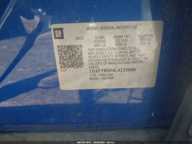 1G1FY6S04L4133689 Chevrolet Bolt Ev Fwd Lt