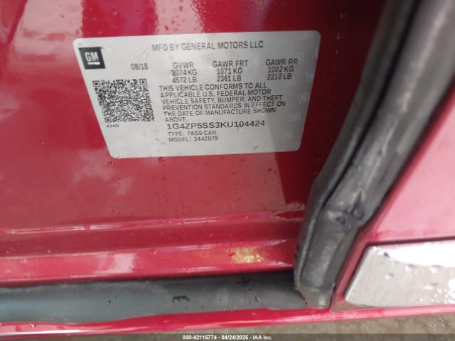 1G4ZP5SS3KU104424 Buick Lacrosse Fwd Essence