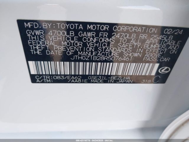 JTHGZ1B28R5076461 Lexus Is 350 F Sport